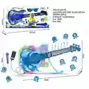 Juguete Guitarra Eléctrica Con Gafas Micrófono Niños Azul 8026