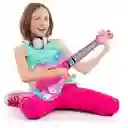 Juguete Guitarra Eléctrica Con Gafas Micrófono Niños Rosa 8026