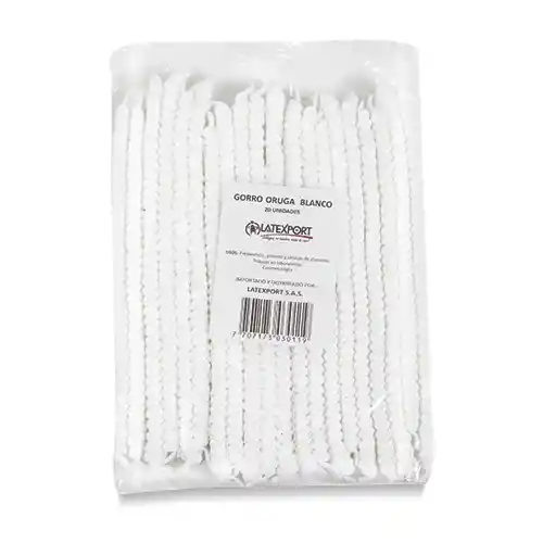 Gorro Desechable Blanco Oruga X 50 Und