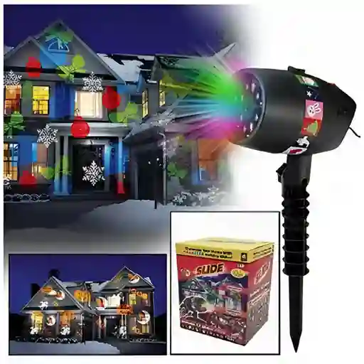 Proyector Decorativo Navidad O Fiestas 12 Slide Show Luz Led