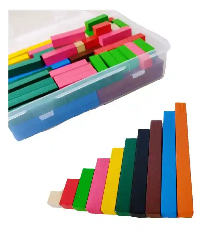 Regletas Cuisenaire En Madera X100 Matemáticas Niños