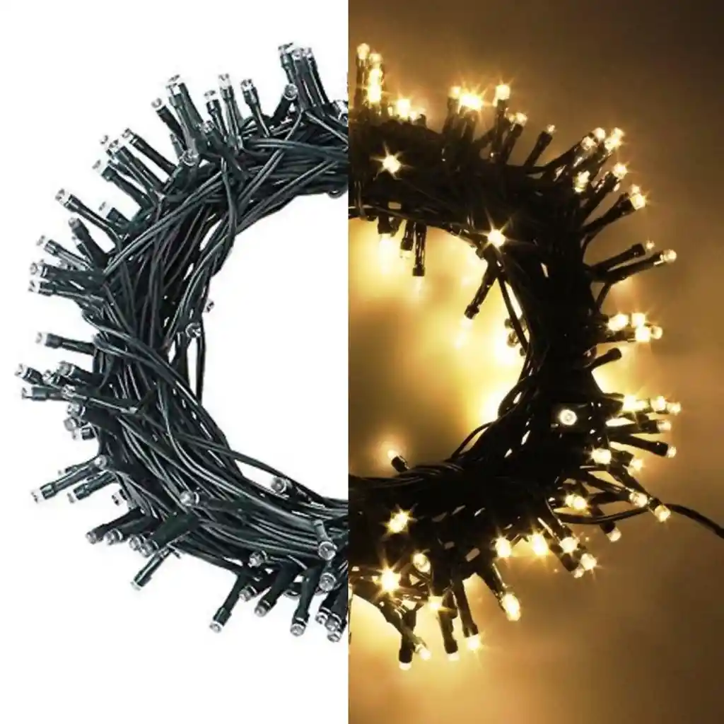 Luces De Navidad Amarilla Lineal 100 Led, 8 Metros