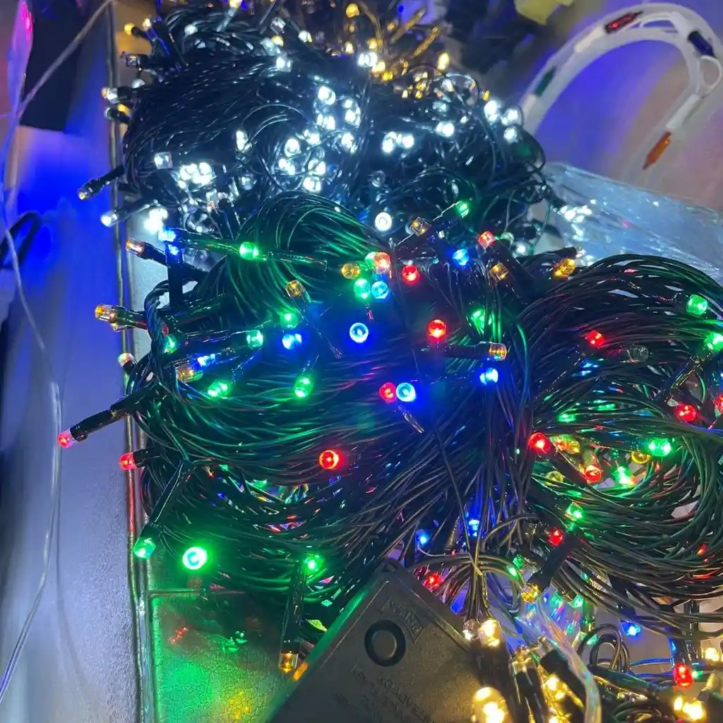 Luces De Navidad Multicolor Lineal 100 Led, 8 Metros
