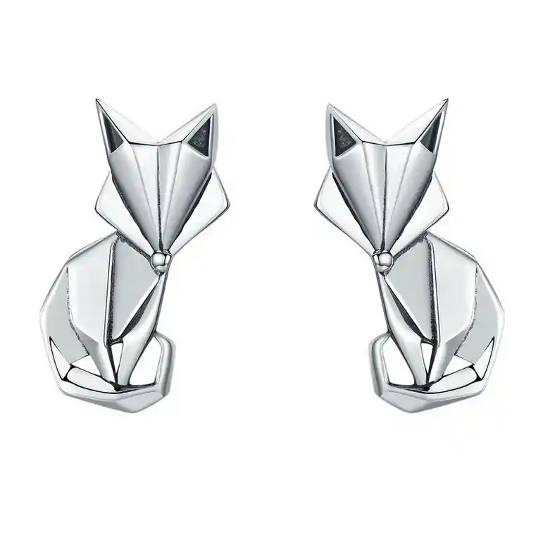 Aretes Para Mujer Zorro Fox Fabricados En Plata 925