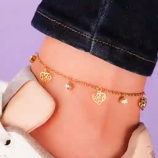 Tobillera Corazones