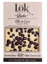 Barra De Chocolate Lok 35% Barks Nibs De Cacao Chocolate Oscuro