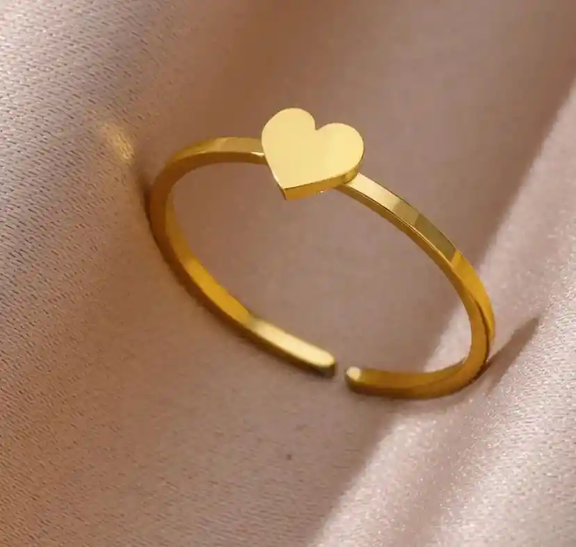 Anillo Corazón En Acero Graduable