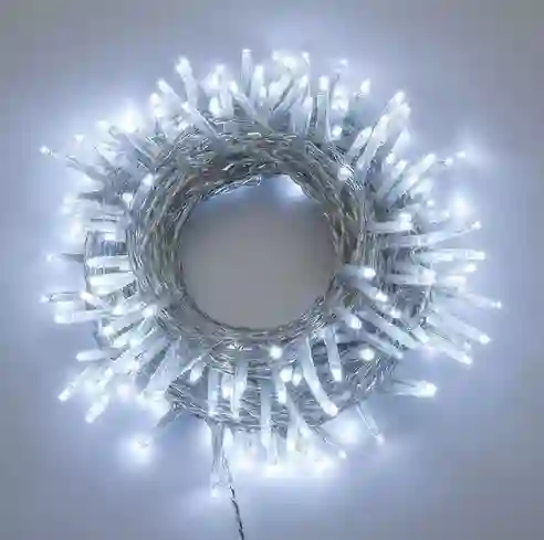 Luces De Navidad Luz Led Blanca 100 Bombillos Lineal Cable Siliconado Decoración Adornos Navideños