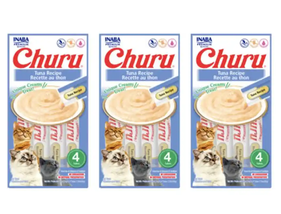 Inaba Cat Snack Churu 4 Piezas | Snack Cremoso Atún X 3 U