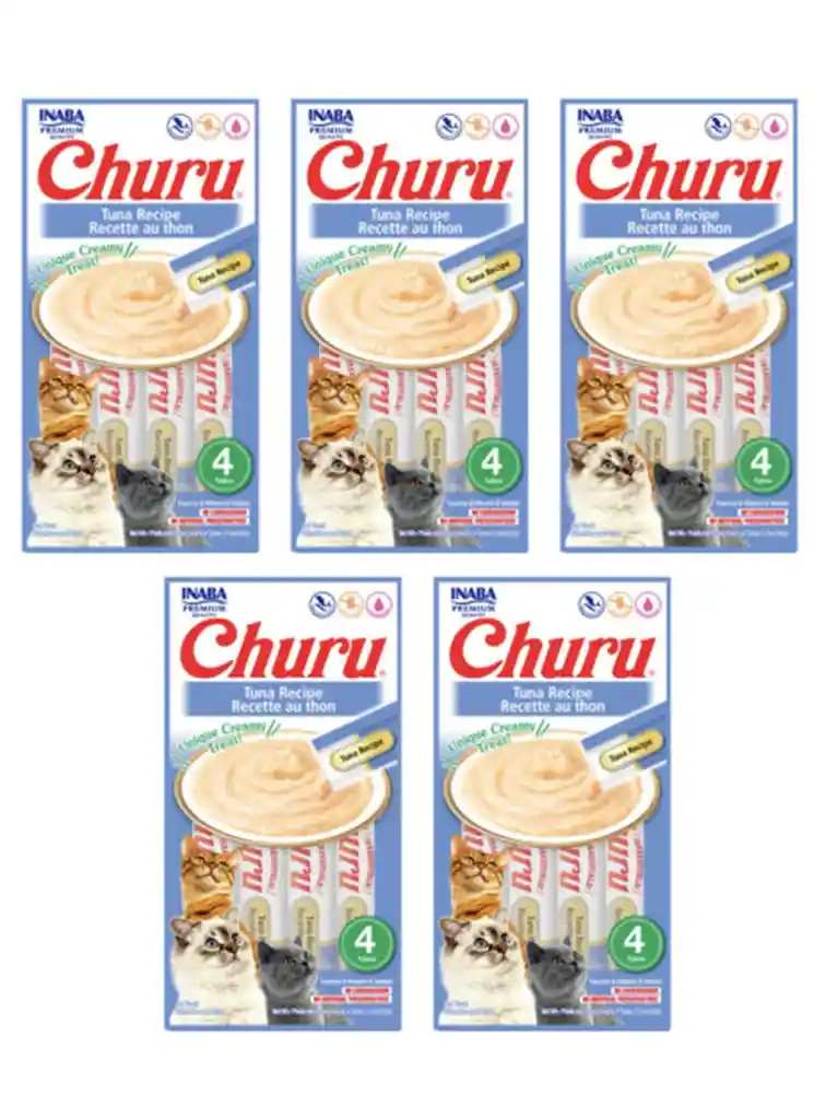 Inaba Cat Snack Churu 4 Piezas | Snack Cremoso Atún X 5 U