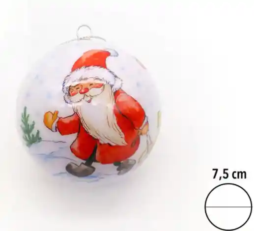 Bolas Navideñas Set X7 Esferas 7.5 Cm Santa Claus Navidad