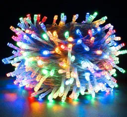 Luces De Navidad Luz Led Multicolor 200 Bombillos Lineal Cable Siliconado Decoración Adornos Navideños