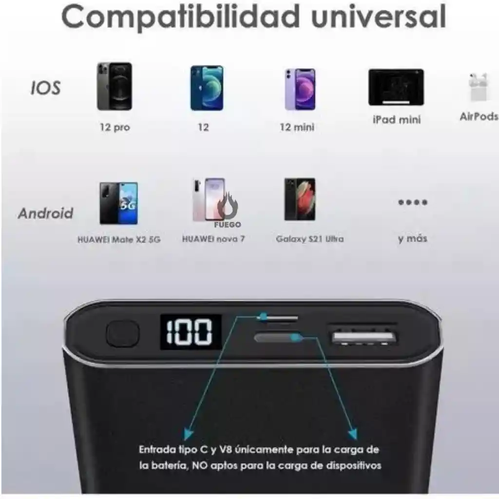 Power Bank 1hora 10.000 Mah