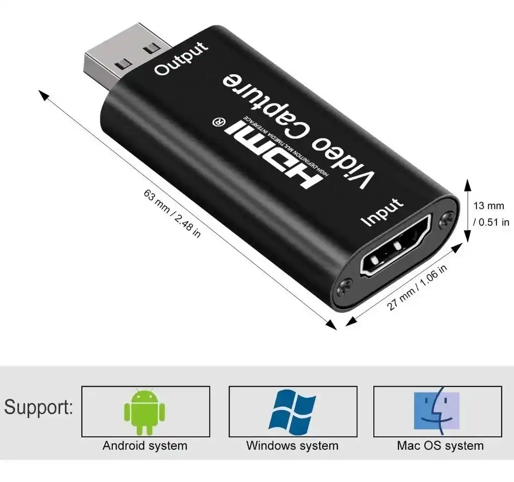 Capturadora De Video Usb Streaming Full Hd 1080