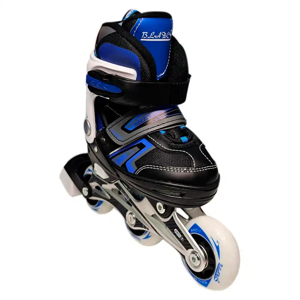 Kit Patines Semiprofesionales Blades Casco Y Protección Azul 27-30