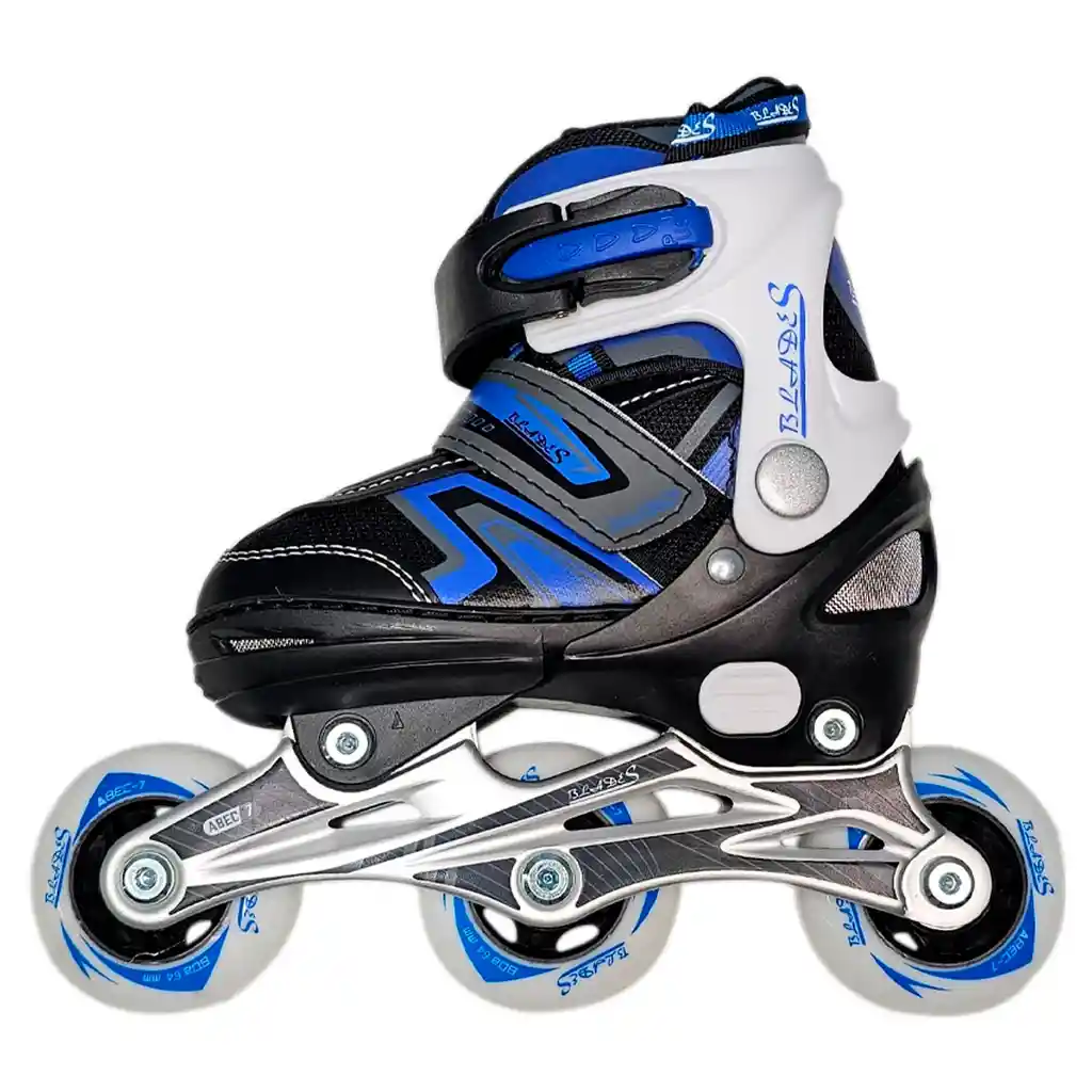 Kit Patines Semiprofesionales Blades Casco Y Protección Azul 27-30