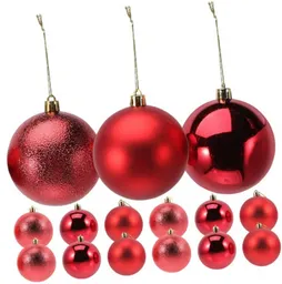 Bolas Navideñas Set Diseños Surtidos 12 Esferas Navidad Rojas Pequeñas