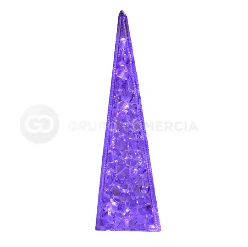 Árbol De Navidad Torre Pirámide Luz Led Azul 45cm