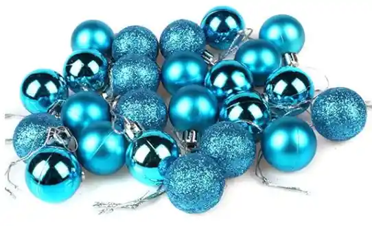 Bolas Navideñas Set Surtido 12 Esferas Navidad Azules