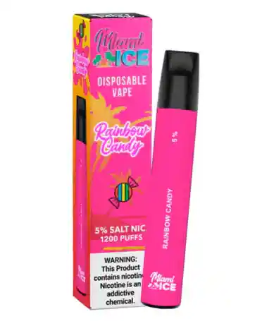 Vape Vapeador Desechable - Rainbow Candy, 1200 Puff, Miami Ice