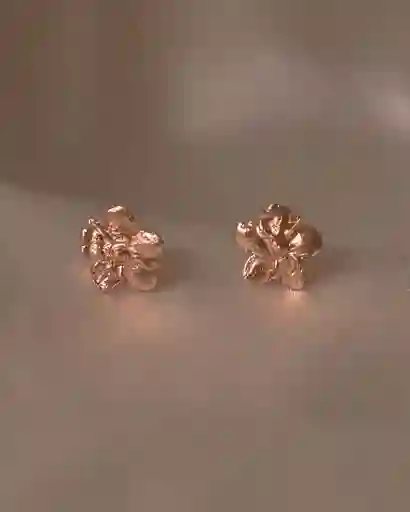 Aretes Topo Mini Flor Sauco Rosado