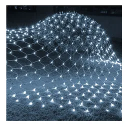 Malla Luz Led Navideña Blanca Luces Navidad 1.2m X 1.2m