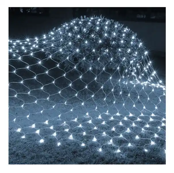 Malla Luz Led Navideña Blanca Luces Navidad 1.2x1.2m