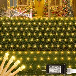 Malla Luz Led Navideña Cálida Luces Navidad 1.2m X 1.2m