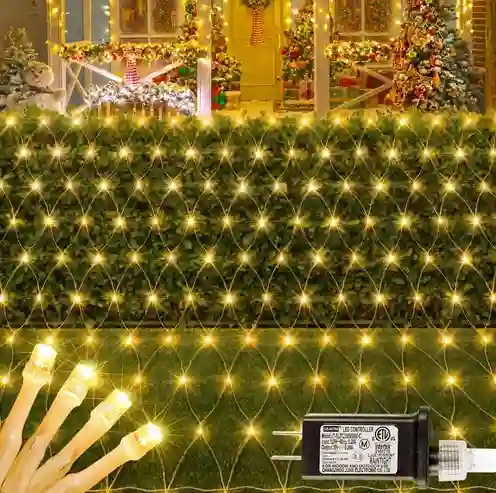 Malla Luz Led Navideña Cálida Luces Navidad 1.2m X 1.2m