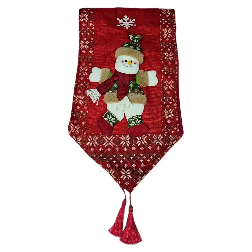 Camino Centro Mesa Navidad Papá Noel Santa Relieve 166x34cm Mb-1250 Diseño Aleatorio