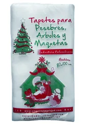 Alfombra Tapete Navideño Blanca Para Pesebre