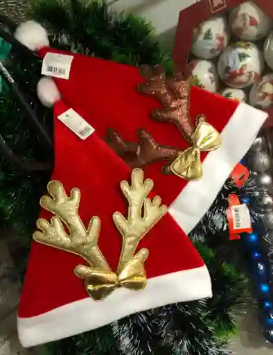 Gorro De Navidad Sombrero Tradicional Astas De Reno Navideño