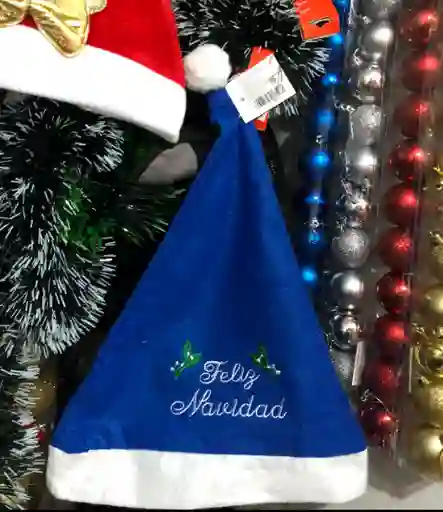 Gorro De Navidad Sombrero Tradicional Navideño Feliz Navidad Azul