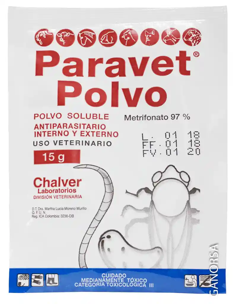 Paravet (metrifonato) Sob X 15 Gr