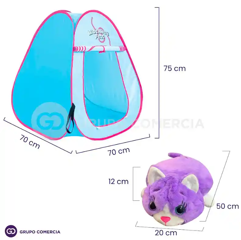 Carpa Para Niños Portátil Plegable Funda Peluche 70cm