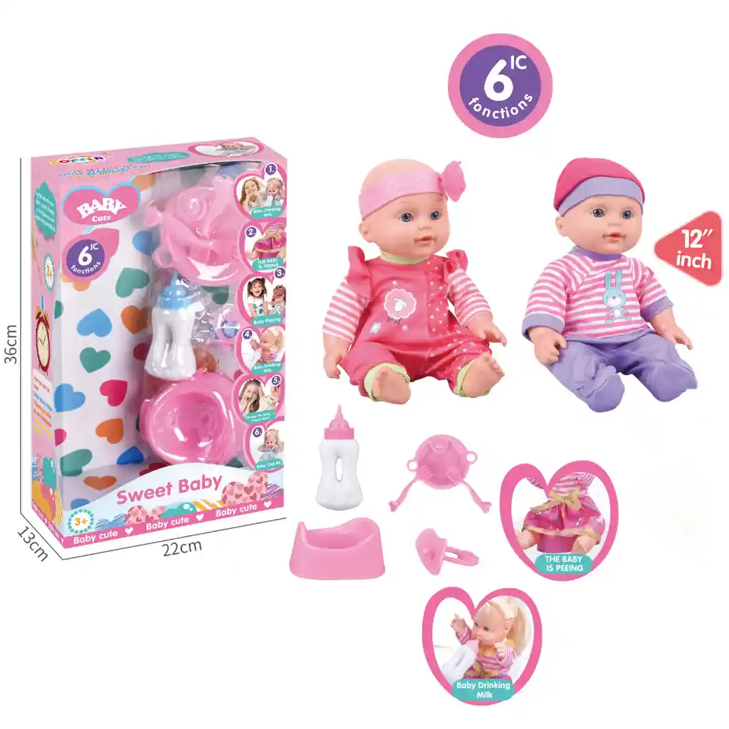 Set De Juego Mi Primer Muñeca Con Accesorios Niñas 2 Modelos