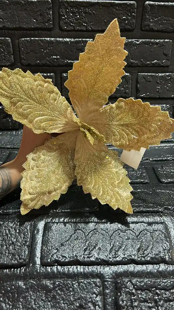 Flor Dorada Navidad Grande