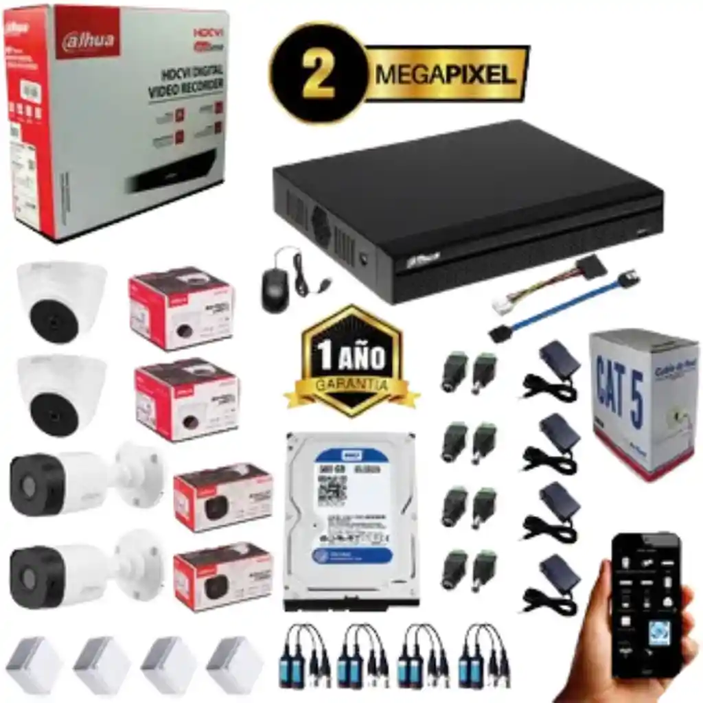 Kit 1080 Full Hd Cámaras Seguridad Dahua X4 1080p