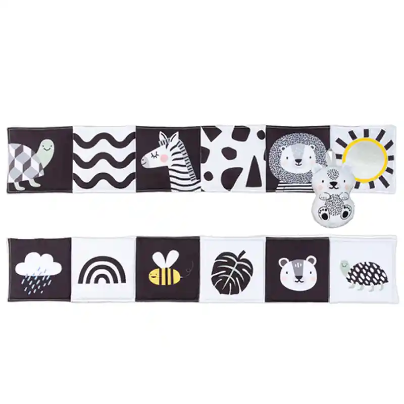 Libro De Animales En Blanco Y Negro Con Espejo Taf Toys