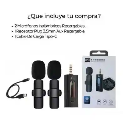 Microfono Inalambrico Doble Plug3.5m /microfonos De Solapa Doble Jack 3.5mm