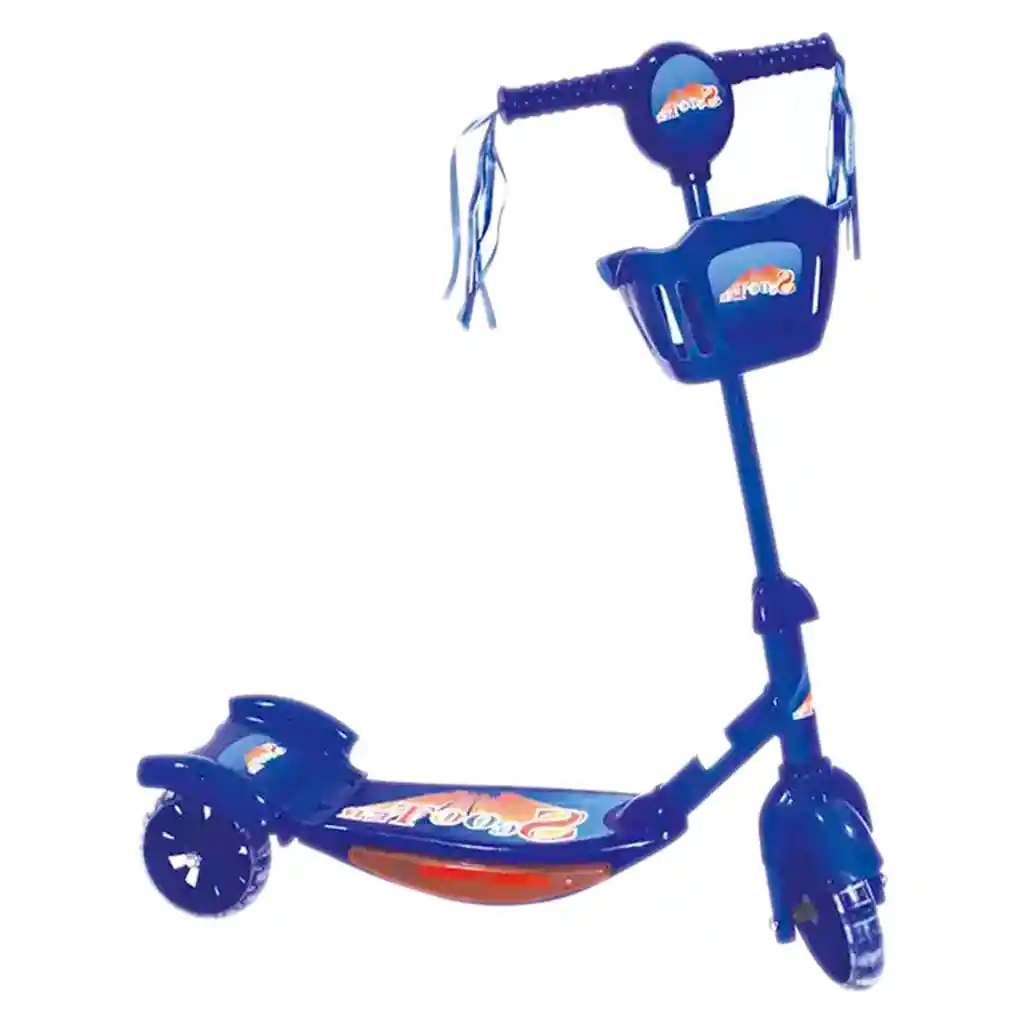 Patineta Scooter Canasta Para Niños Y Niñas Luces Sonidos Azul