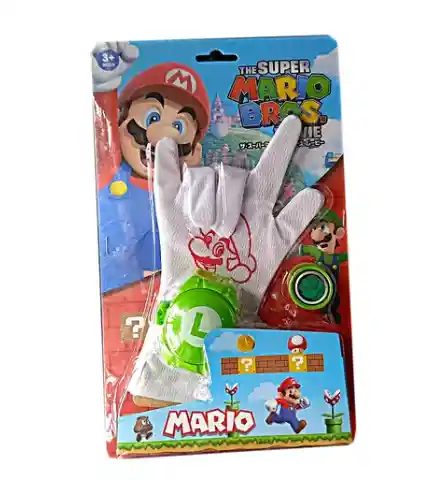 Guante Mario Luigi Lanza Dardos Niños Disfraz Oferta