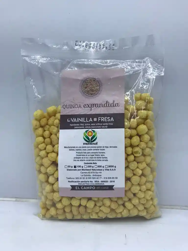 Quinoa Expandida De Vainilla 100g Montesol