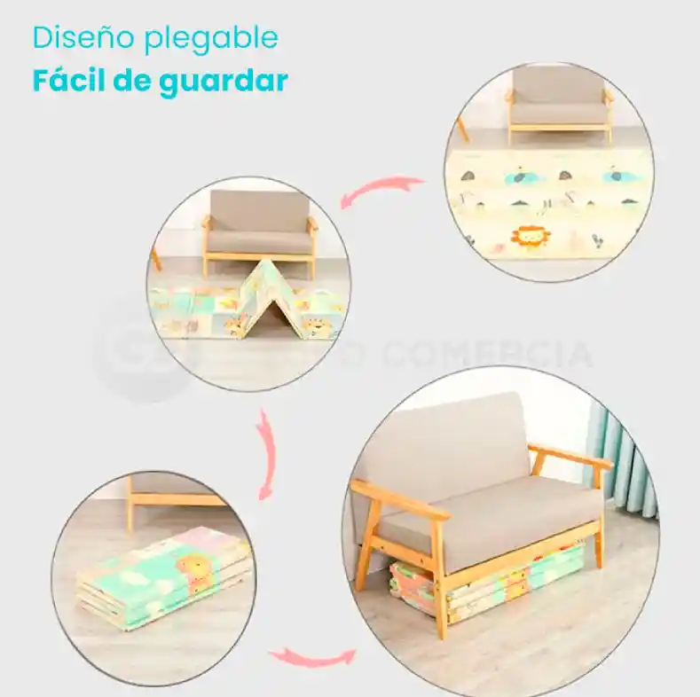 Tapete Extragrande Plegable De Seguridad Para Bebe Doble Faz