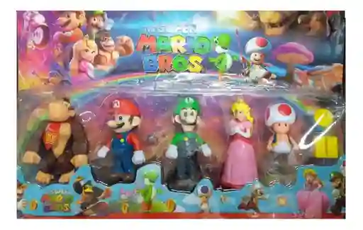 Juguete Figura Coleccionable Blister Set X6 Piezas Muñecos Mario Bross