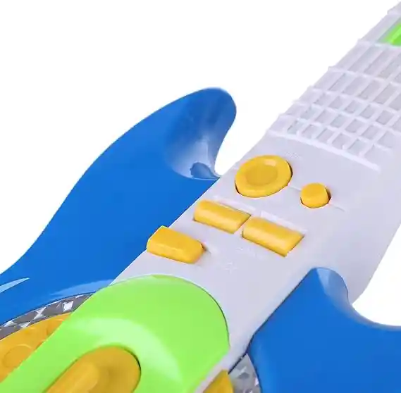 Guitarra Con Botones Micrófono Pie Para Niños Y Niñas