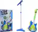 Guitarra Con Botones Micrófono Pie Para Niños Y Niñas