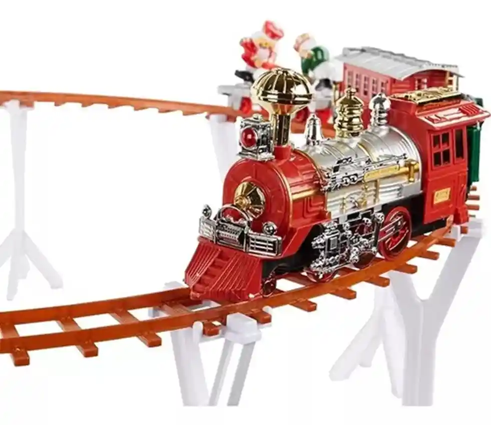 Tren Navideño Flotante O Piso Luces Y Sonido, 44pz Y 284cm