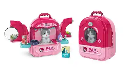 Juguete Set Hospital Veterinario Morral Con Gato Mascota 008-997a-2