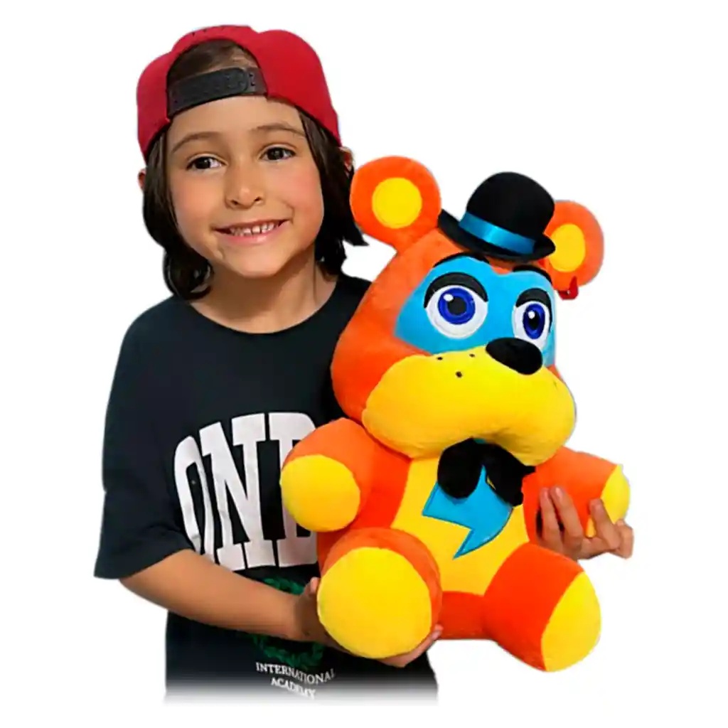 Peluche Muñeco 48cm Five Nights At Freddys Personajes Juguet Glam Rock Freddy Naranja